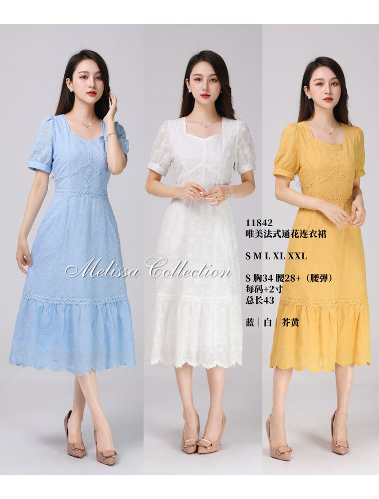 Premium Lady Embroidery Dress 唯美法式通花刺绣连身裙 (ME.8) 11842