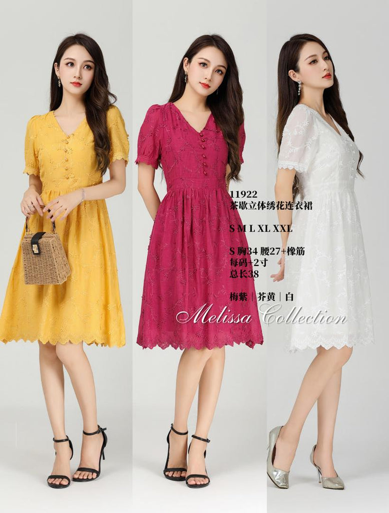 Premium OL Dress 优雅立体绣花连身裙 (ME.6) 11922