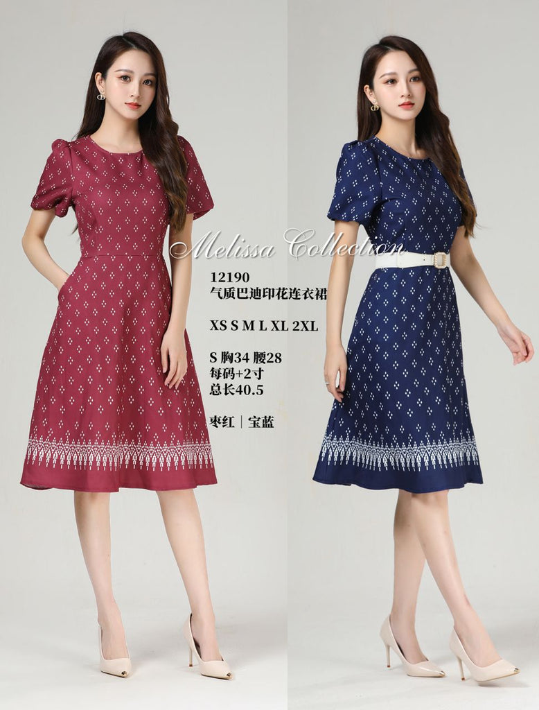 Premium Lady Batik Dress 气质巴迪印花连衣裙 (ME.6) 12190