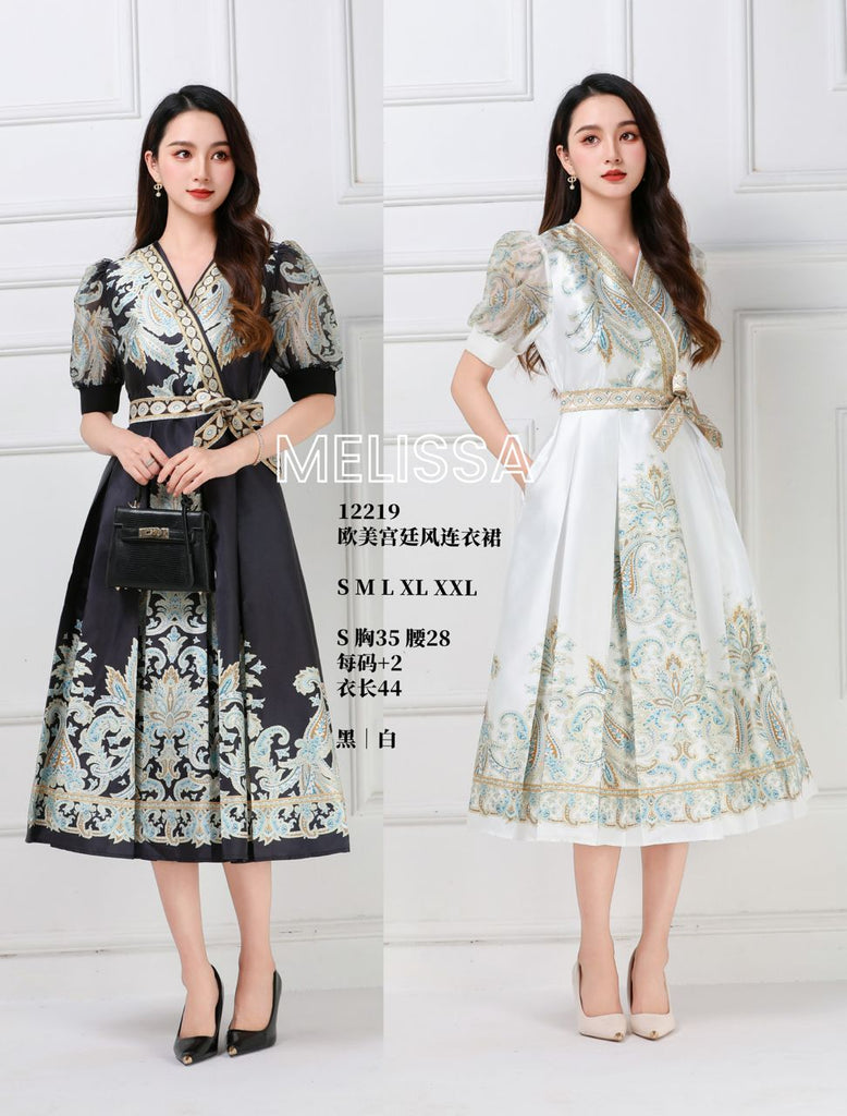 Premium European Palace Batik Dinner Dress 高品欧美宫廷风连衣裙 (ME.5) 12219