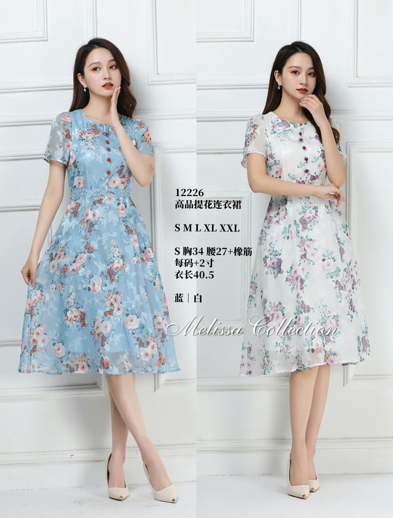 Premium Lady Floral Print Dress 高品提花连衣裙  (ME.7) 12226