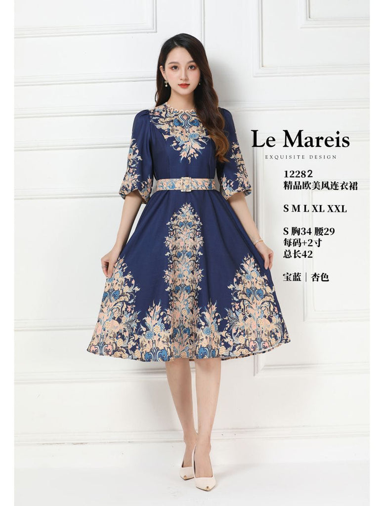 Premium Floral Print Dinner Dress 精品欧美风连身裙 (LMME) 12282-1