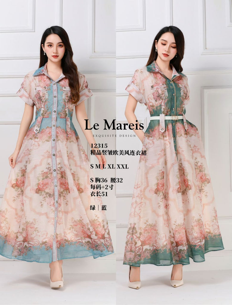 Premium Western Organza Dinner Dress 精品竖皱欧美风连衣裙 (LMME.6) 12315