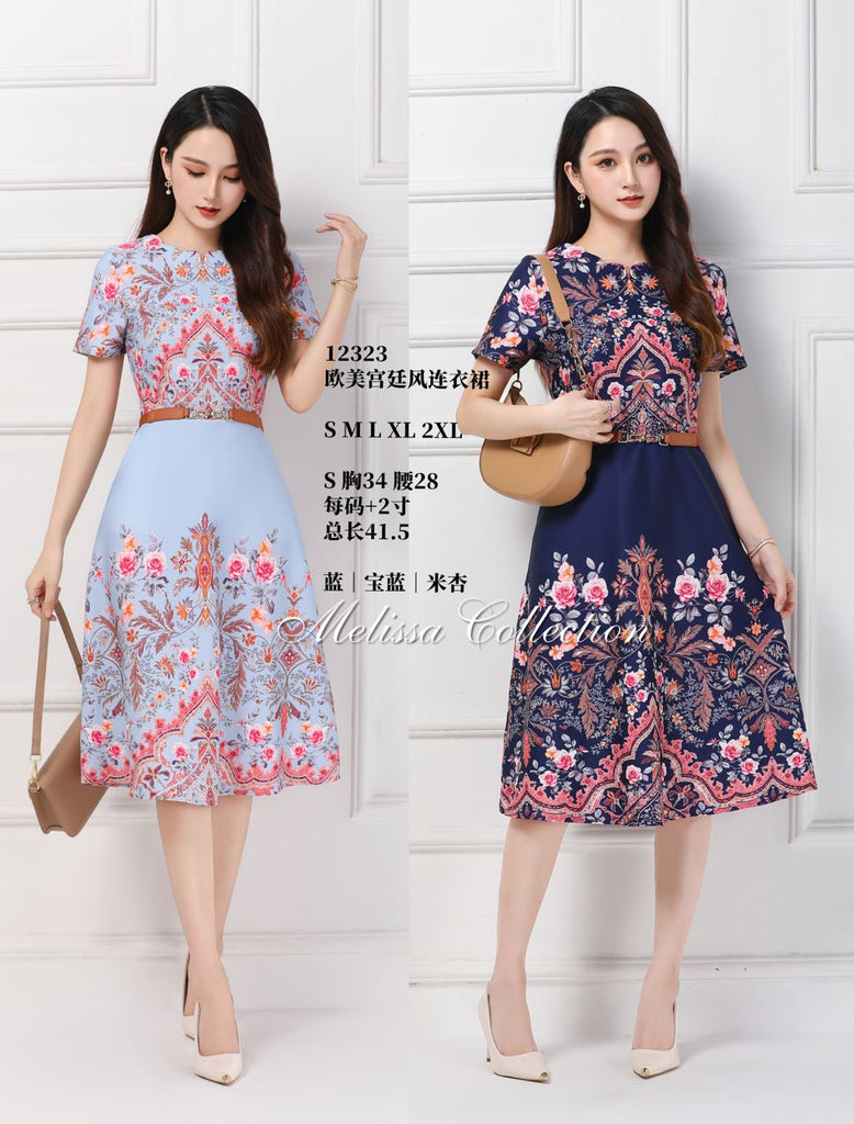 Premium Batik OL Dress 欧美宫廷风连衣裙 (ME.11) 12323