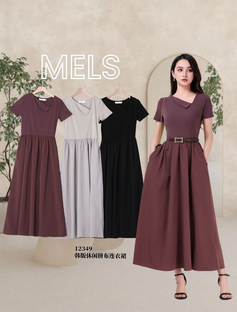 Premium Korean Style Casual Dress 韩版休闲拼布连衣裙 (ME.8) 12349