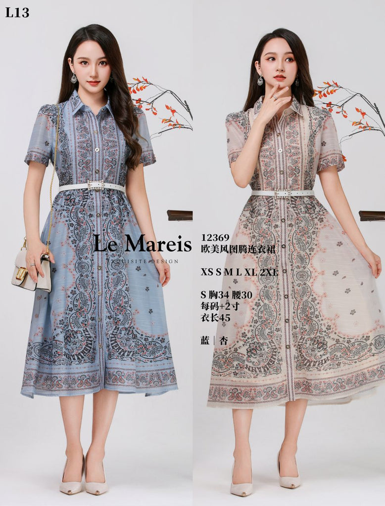 Premium Organza Batik OL Dress 高品欧美风图腾OL连衣裙 (LMME.4) 12369