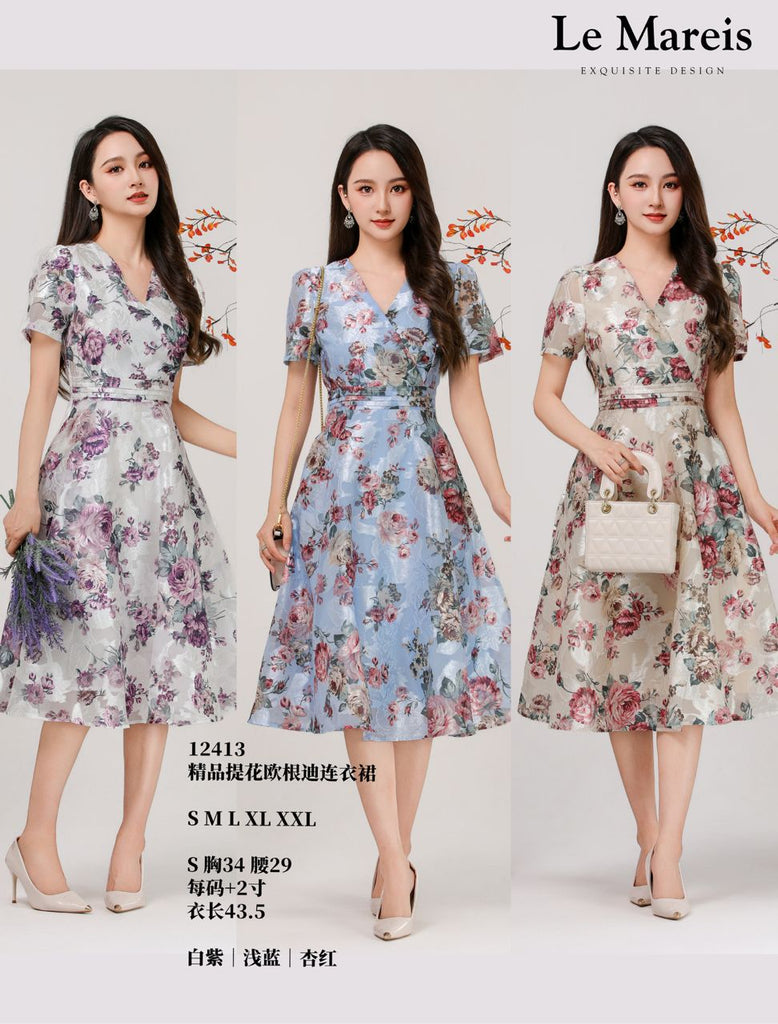 Premium Organza Jacquard Dinner Dress 精品提花欧根纱连衣裙 (LMME.7) 12413