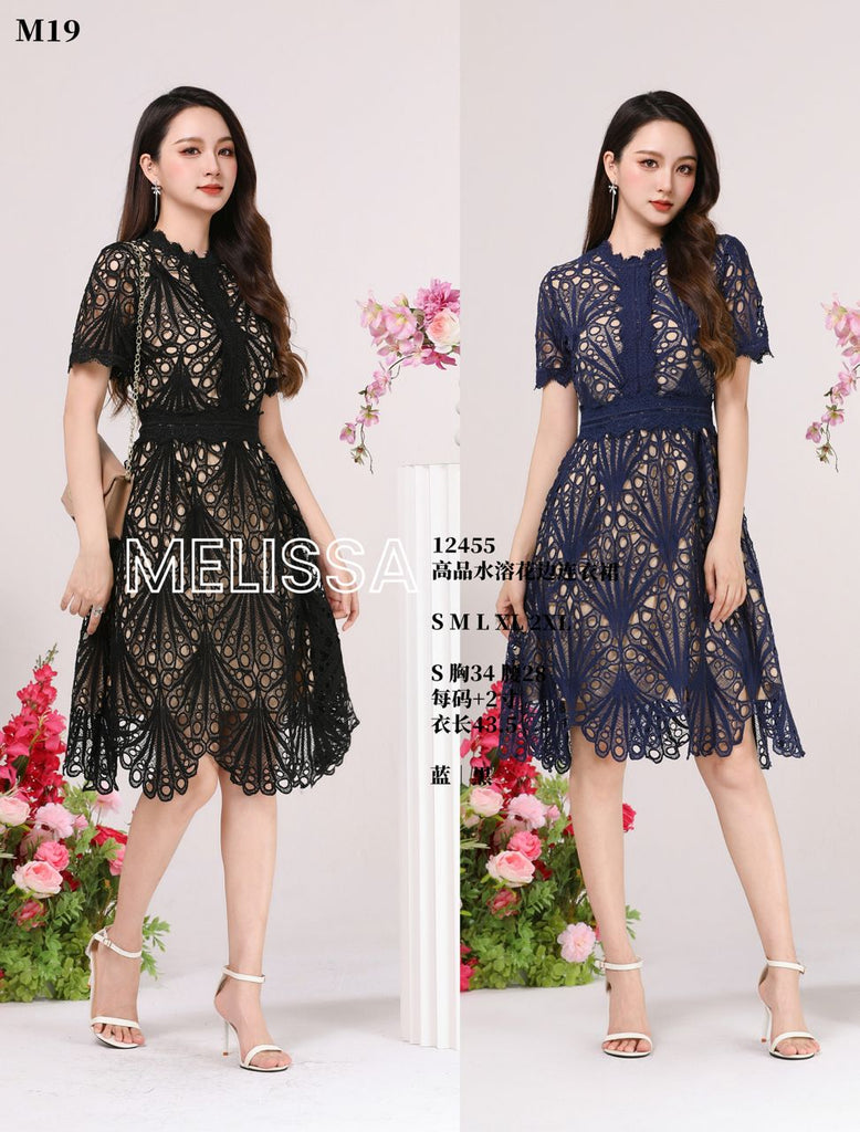 Premium Floral Lace OL Dress 高品水溶花边连衣裙 (ME.4) 12455