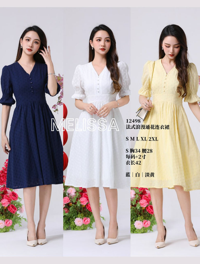 Premium Cotton Embroidery OL Dress 高品法式浪漫通花OL连衣裙 (ME.8) 12498