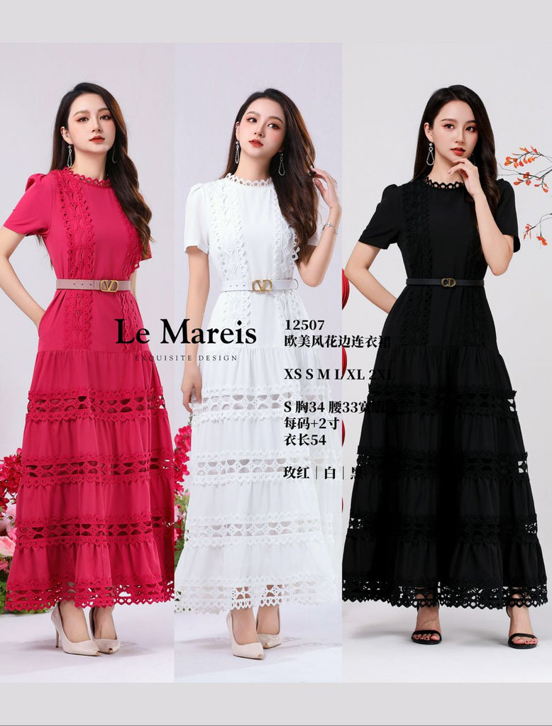 Premium Cotton Lace Dinner Dress 高品欧美风蕾丝花边连衣裙 (LMME.8) 12507