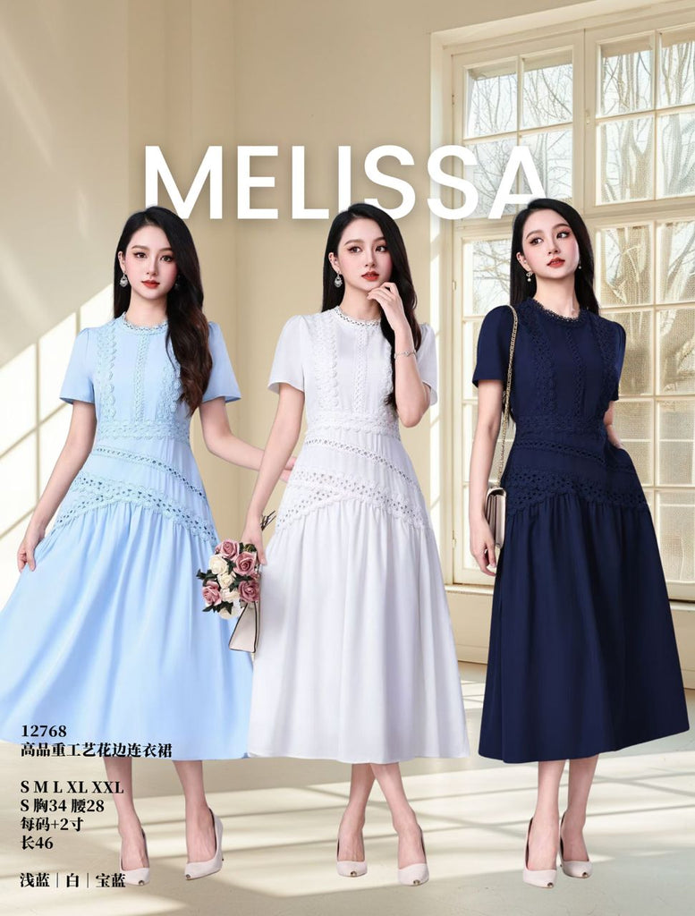 (Preorder)Premium Lacey OL/Dinner Dress (预购)高品质重工花边OL连身裙( (ME) 12768-1