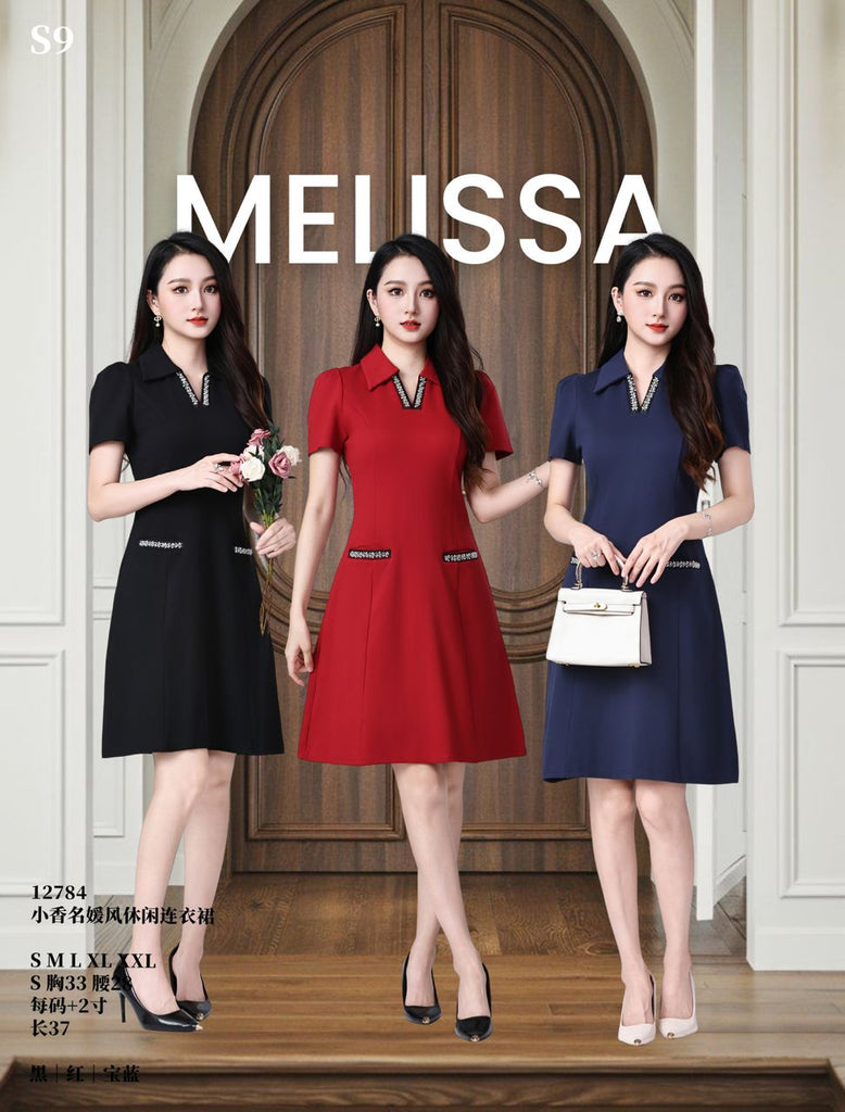 Premium Applique OL Dress 小香风名媛连身裙( (ME.5) 12784