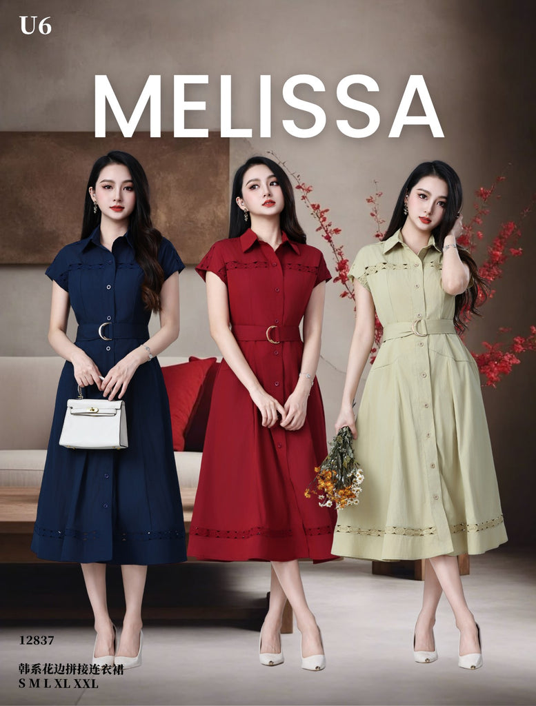 Premium Lace-Trim OL Dress 韩系花边拼接连衣裙 (ME.7) 12837