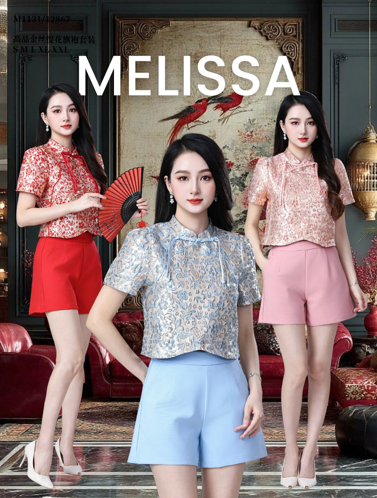 Premium Jacquard Cheongsam Short Set 金丝提花旗袍短裤套装 (ME.19) 12867