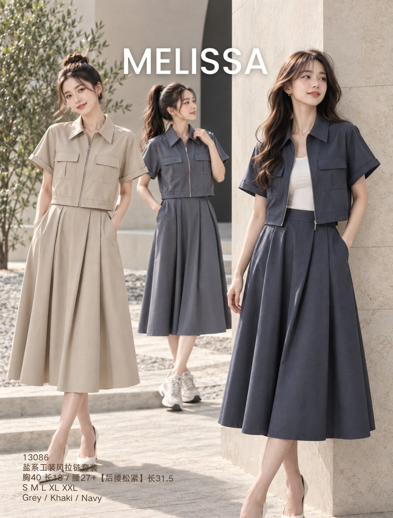 Premium Minimalist Utility Zipper Matching Set 盐系工装风拉链套装(ME)13086