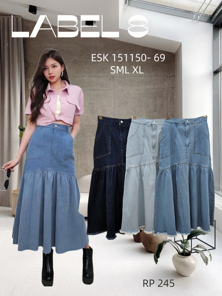 Premium Denim Long Skirts 高品百搭简约牛仔长裙 (LA) ESK151150