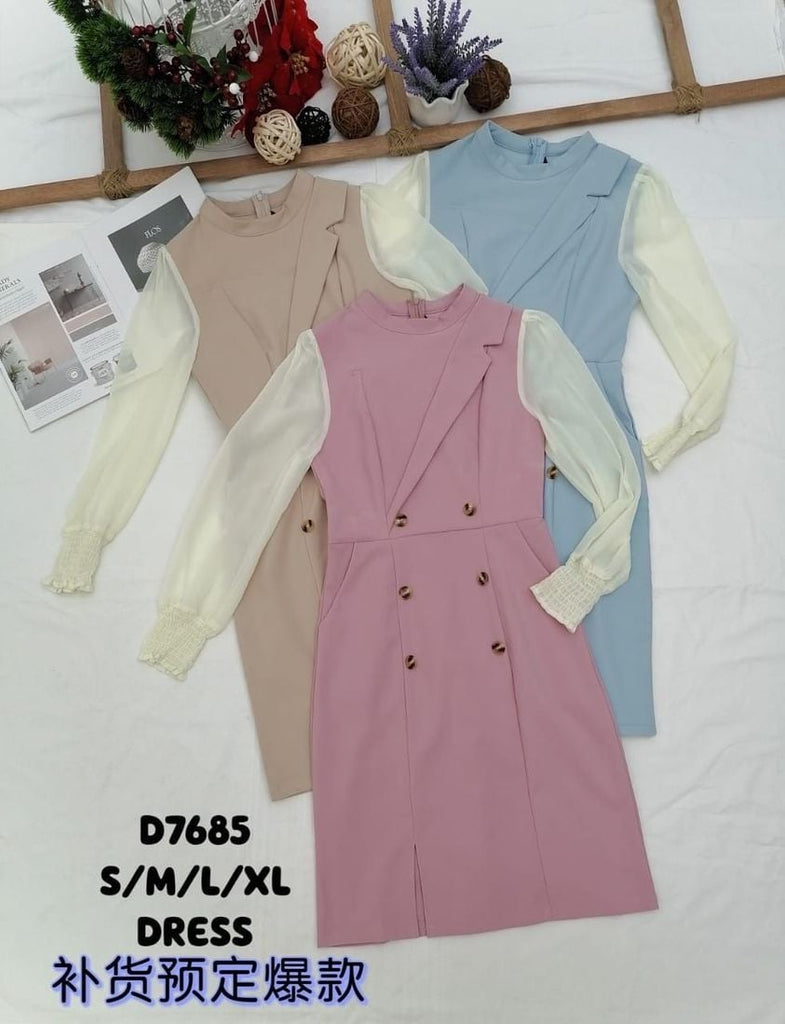 Premium Panel Fit & Flare Dress 简约显瘦连身裙 (NM) D7685/20505