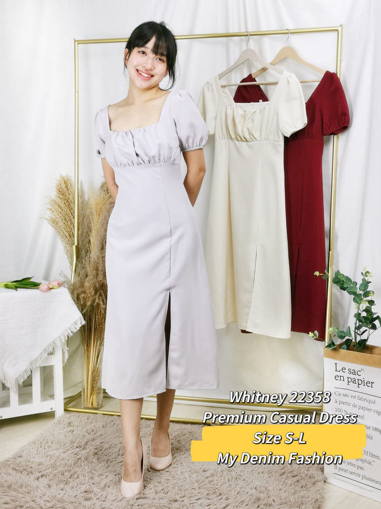 Premium Lady Dress 气质方领晚宴连身裙 (WH.3) 22358