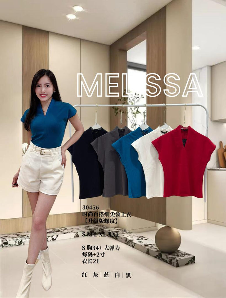 (New Arrival Promo) Premium Cotton Ribbed Top 高品时尚百搭细尖领螺纹上衣 (ME.8) 30456