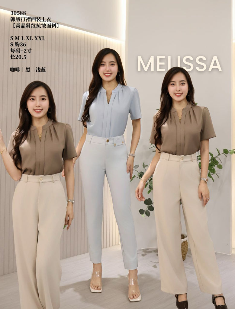 Premium Minimalist Pleated Top 高品质斜纹抗皱西装上衣 (ME.5) 30588