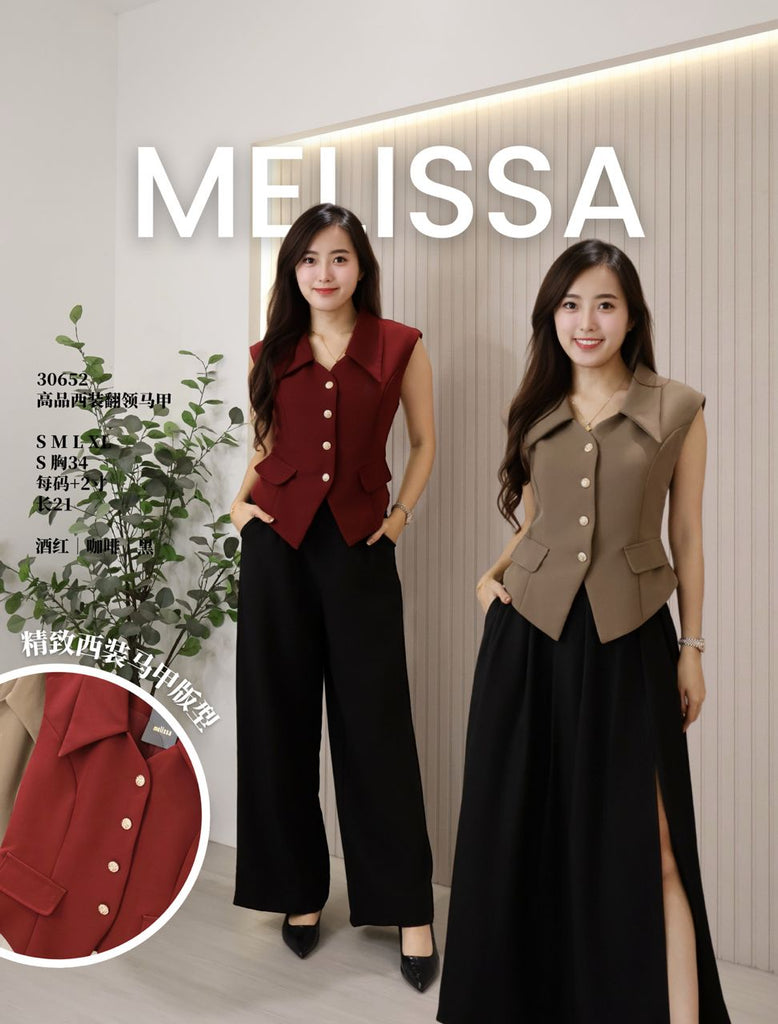 Premium Collared Vest Top 时尚西装翻领马甲 (ME.5) 30652