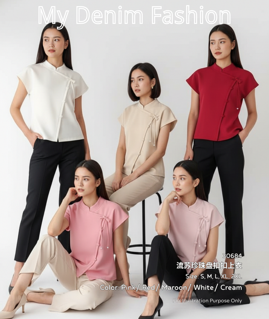 Minimalist  Pearl Knot Tassel Top 流苏珍珠盘扣上衣 (ME.9) 30684