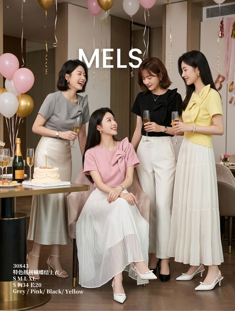 Premium Twisted Bow OL Blouse 特色扭扭蝴蝶结上衣 (ME.10) 30843