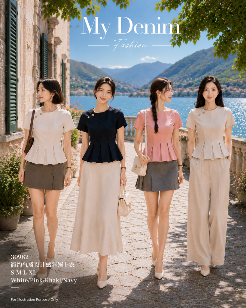 Premium Minimalist Asymmetrical Neck Top 简约气质设计感斜领上衣(ME.10) 30982