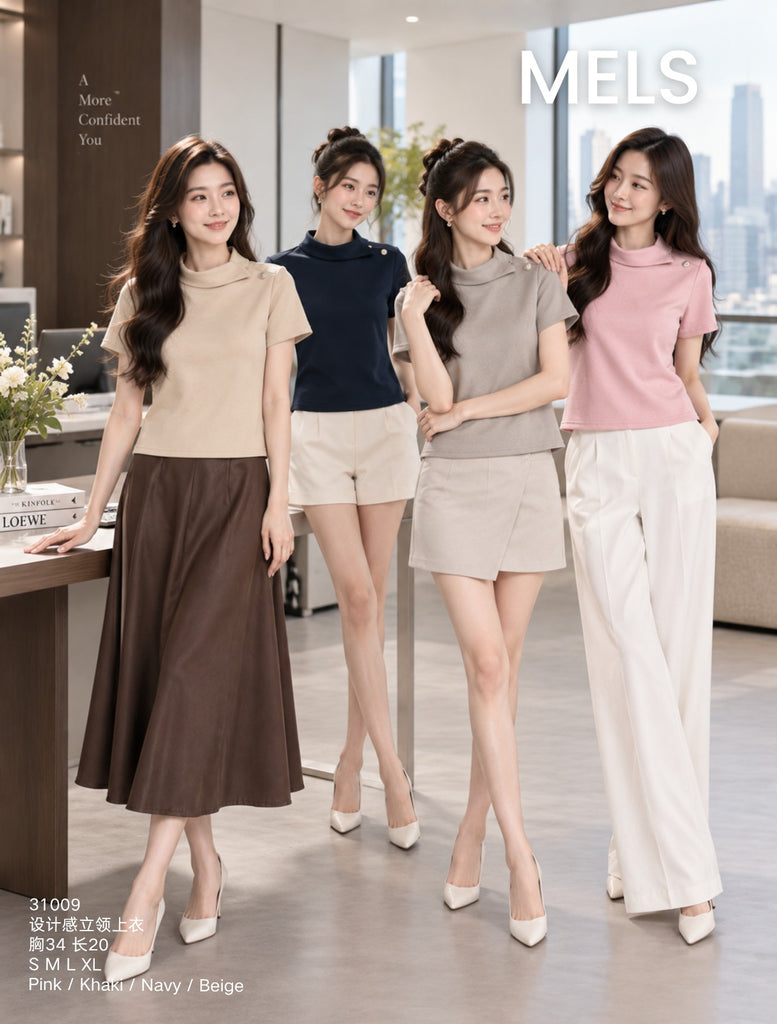 Premium Design-Sense Mandarin Collared Top 设计感立领上衣  (ME.8)31009