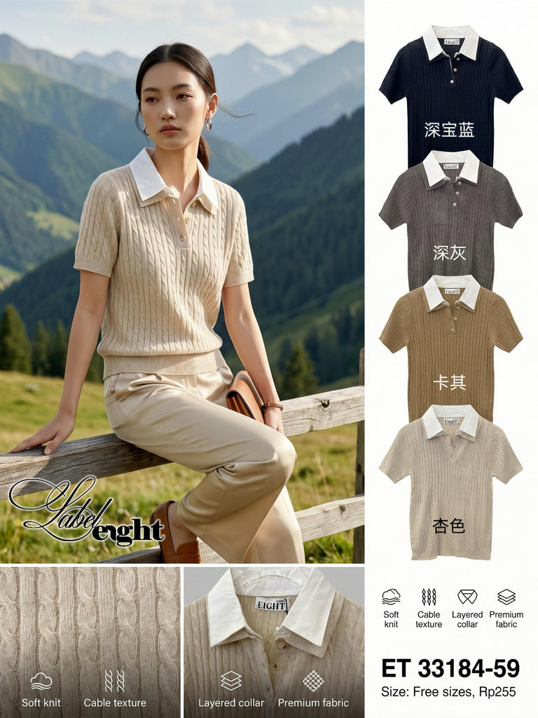 Premium K-Style Minimalist Fine-Knit Top 韩系极简质感针织上衣 (L8.5)ET33184