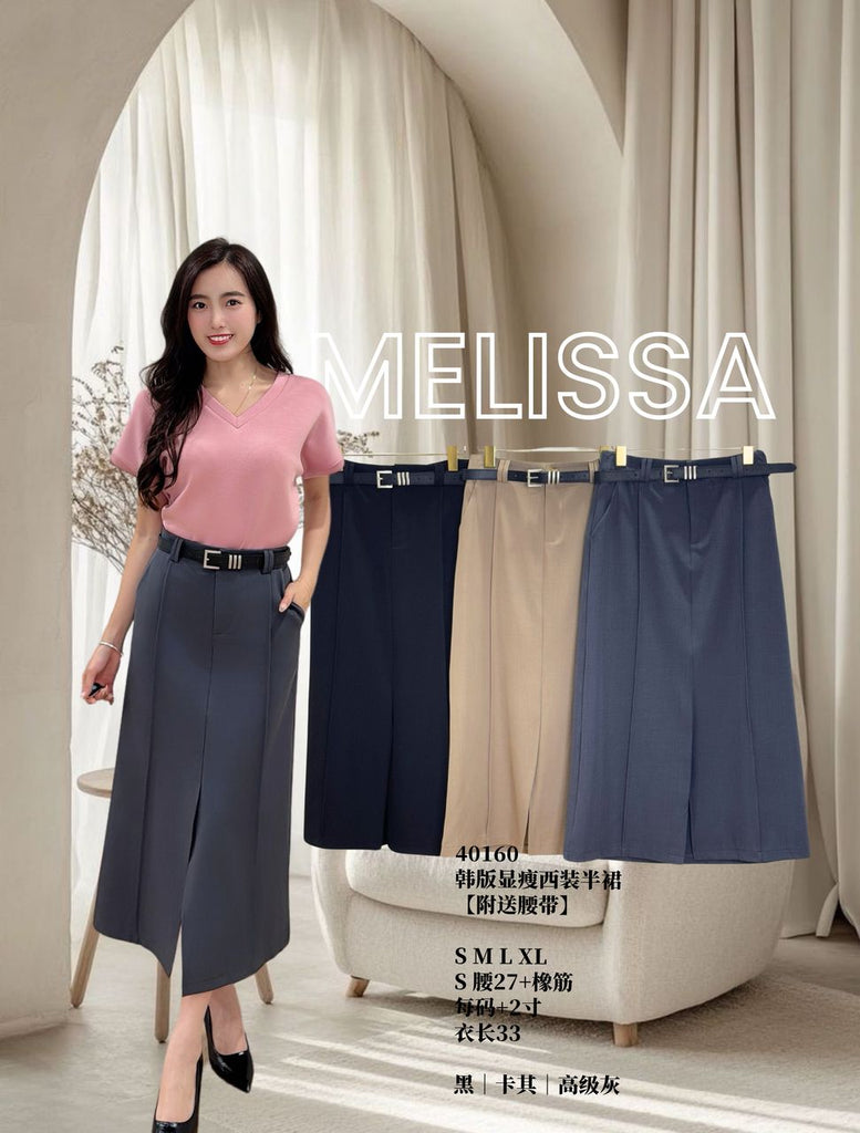 Premium Korean Split Midi Skirts 高品韩版显瘦西装半裙 (ME.4) 40160