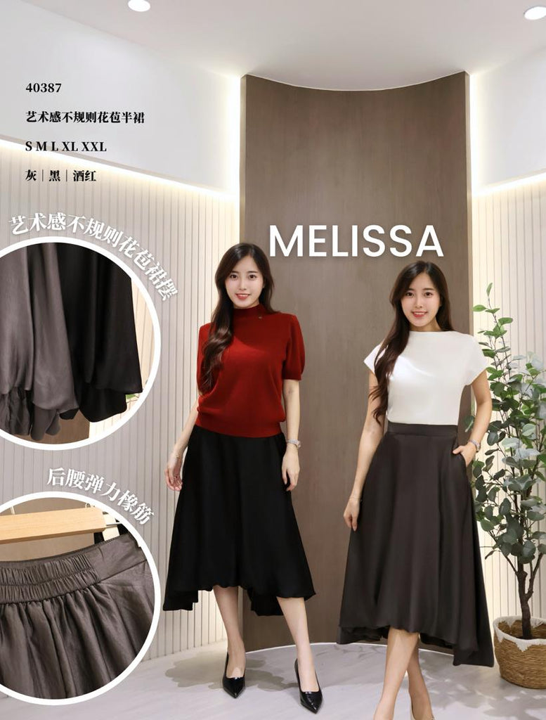 Premium Asymetrical Bubble‑Hem Skirt 艺术感不规则花苞裙 (ME.6) 40387