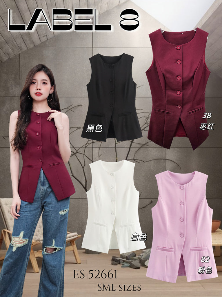 Premium Sleeveless Vest Top 高品涤纶无袖圆领马甲上衣 (LA.4) ES52661