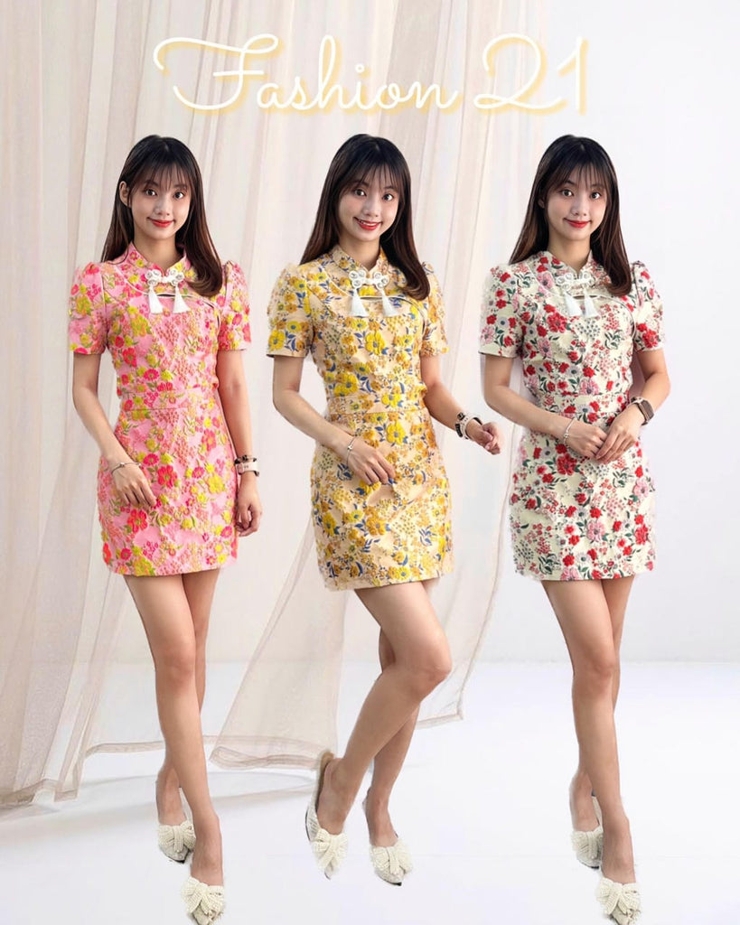 Premium Cheongsam Set 新年绝美提花钻扣套装 (FA.3) 55259