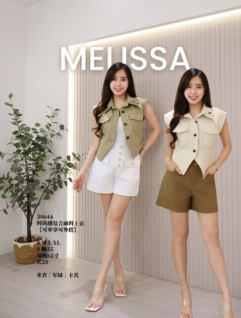 Premium Linen-Cotton Stylish Top 高品时尚麻棉上衣 (SS@ME) 30644