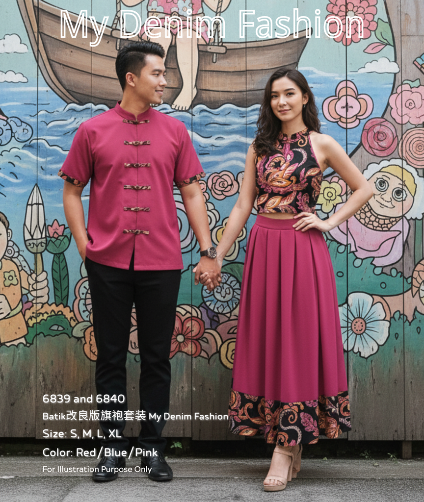 (Preorder)Premium Cold Shoulder Cheongsam / Couple Set (预购)高品质削肩旗袍套装/男款新春上衣/情侣套装 (IV) 6839/6840