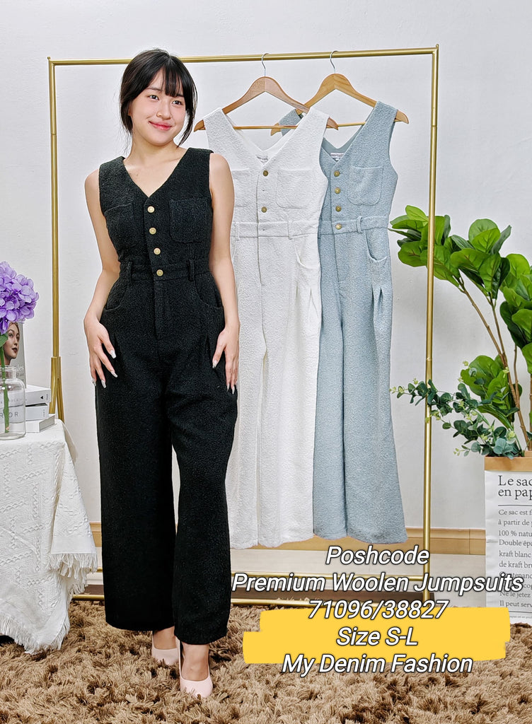 Premium Woolen Sleeveless Jumpsuits 高品羊毛绒无袖V领连身裤 (PC.3) 71096/38827