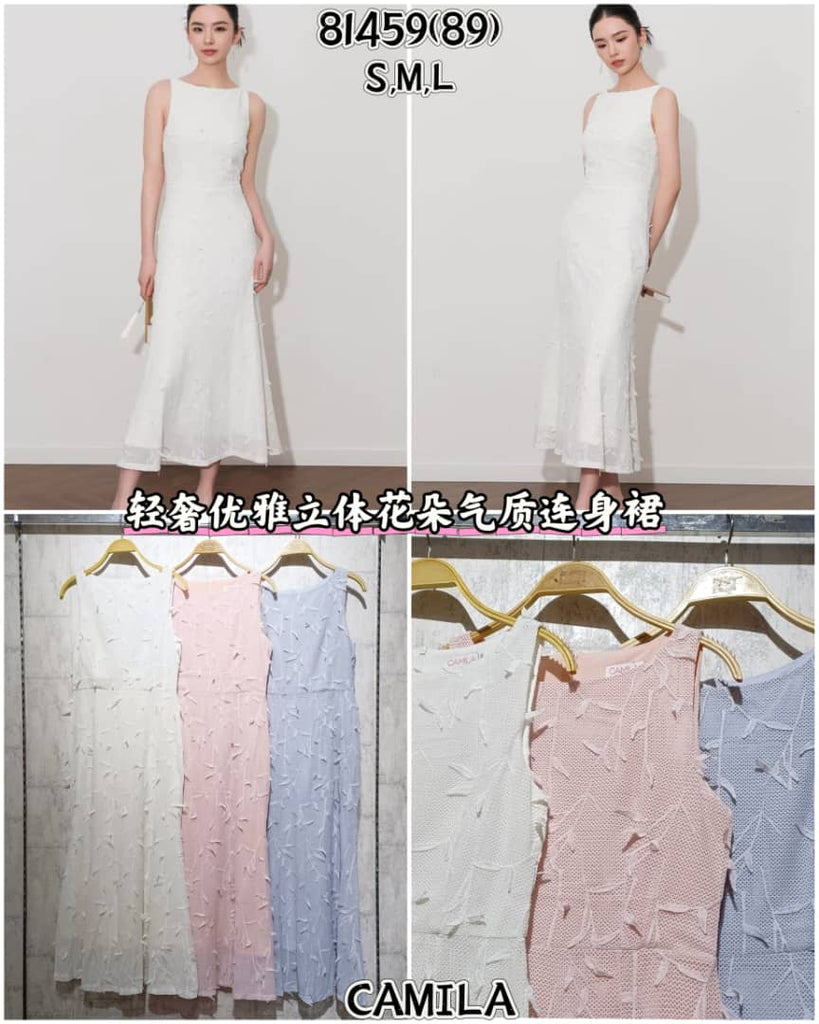 Premium 3D Floral Eyelet Dinner Dress 高品轻奢优雅立体花朵连衣裙 (CA.) 81459