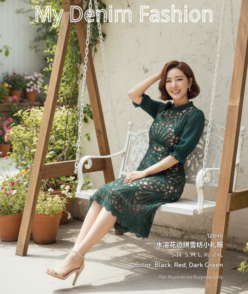 Premium Pleated Lace Dress- Casual & Stylish | Melissa Collection – My  Denim Fashion