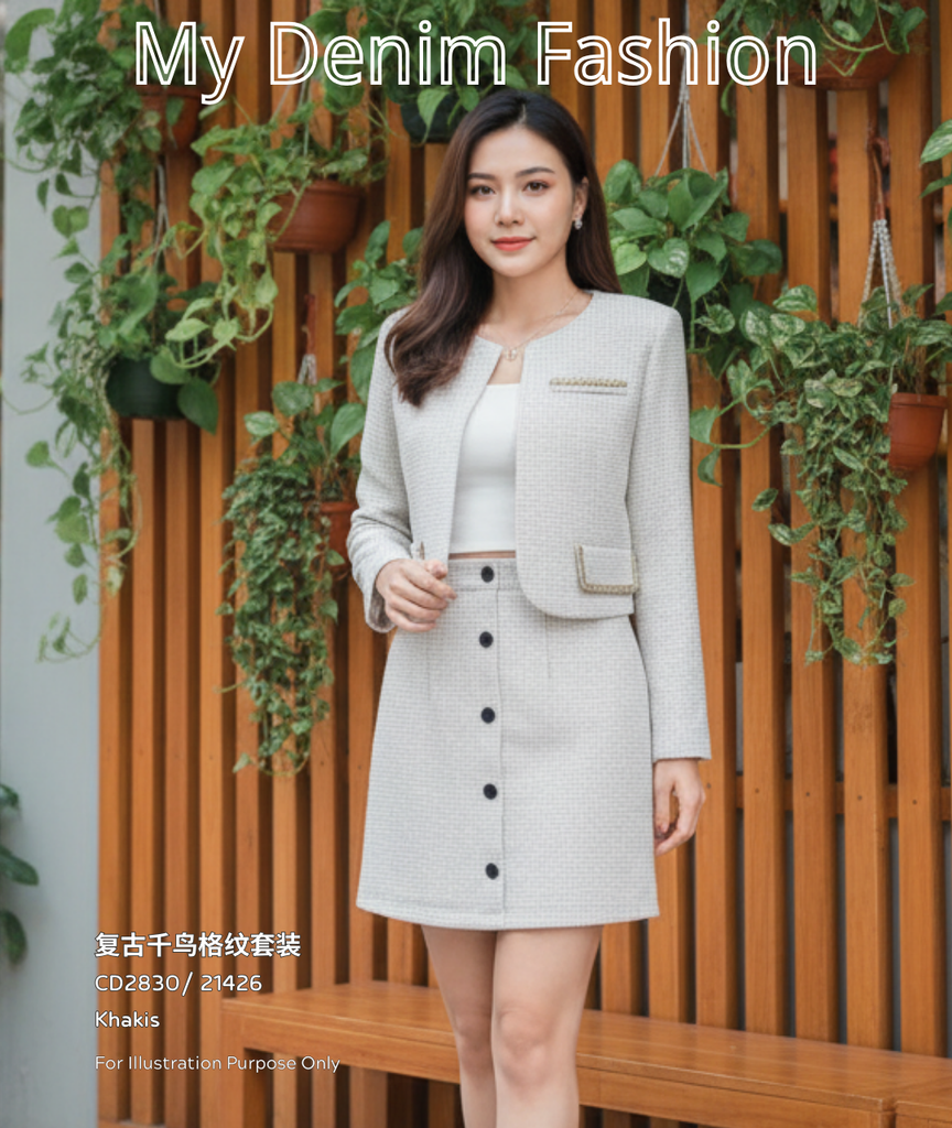 Premium Lady Suit 复古千鸟格纹套装 (CR) CD2830/ 21426