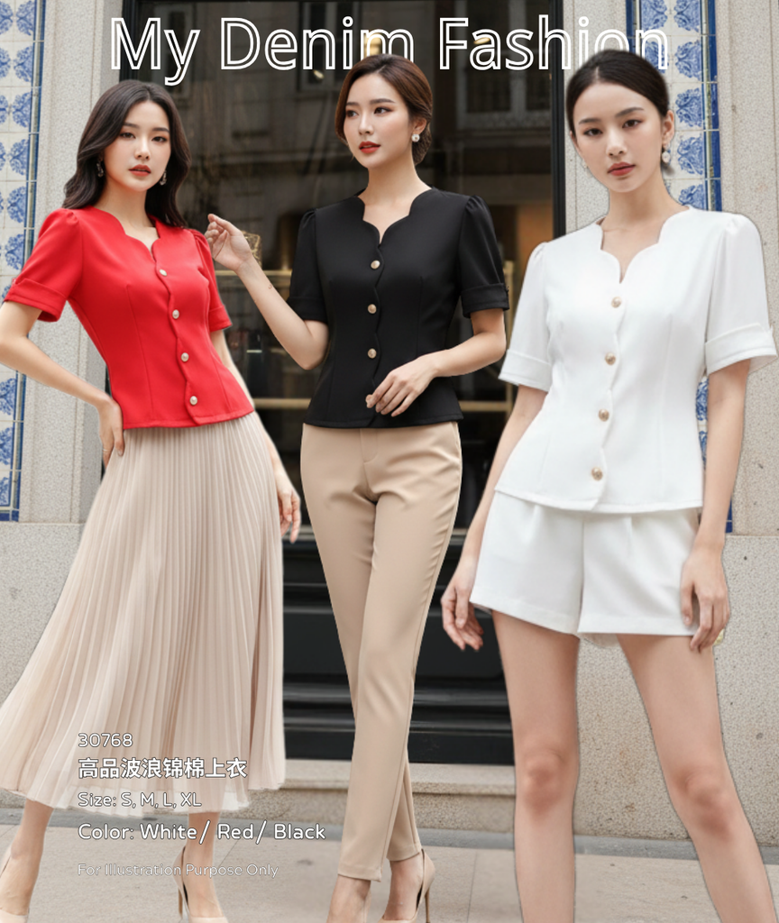 Premium Wavy Top 高品波浪锦棉上衣 (ME.6) 30768