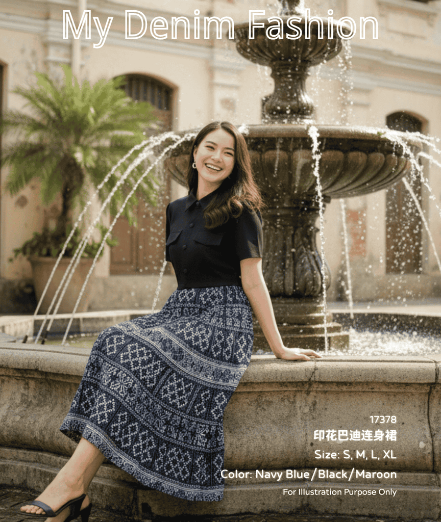 Premium Batik Print OL Dress 数码印花巴迪连身裙 (MO.3) 17378