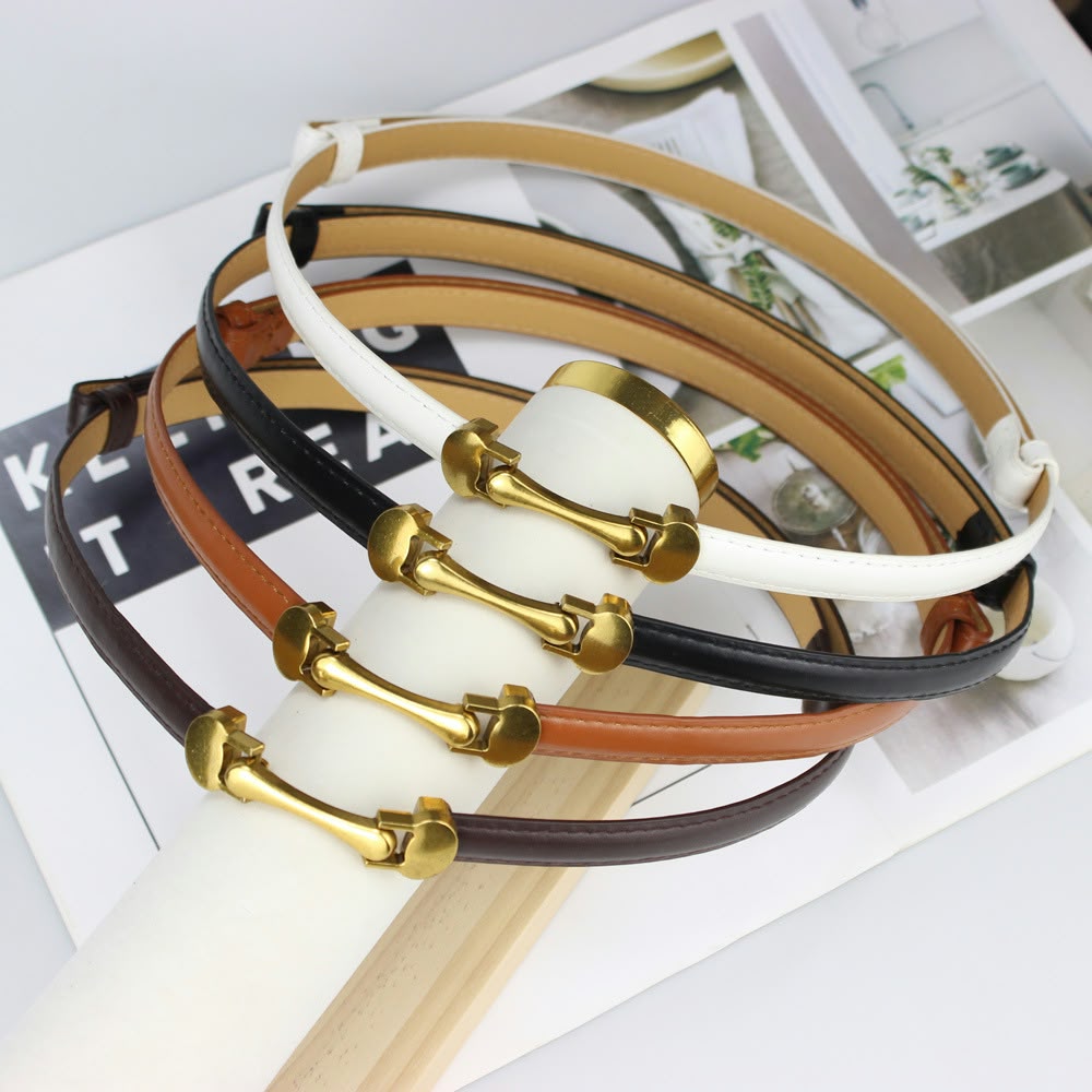 Fashion Sunflower Skinny Belt 法式复古马衔扣细腰带 BE054