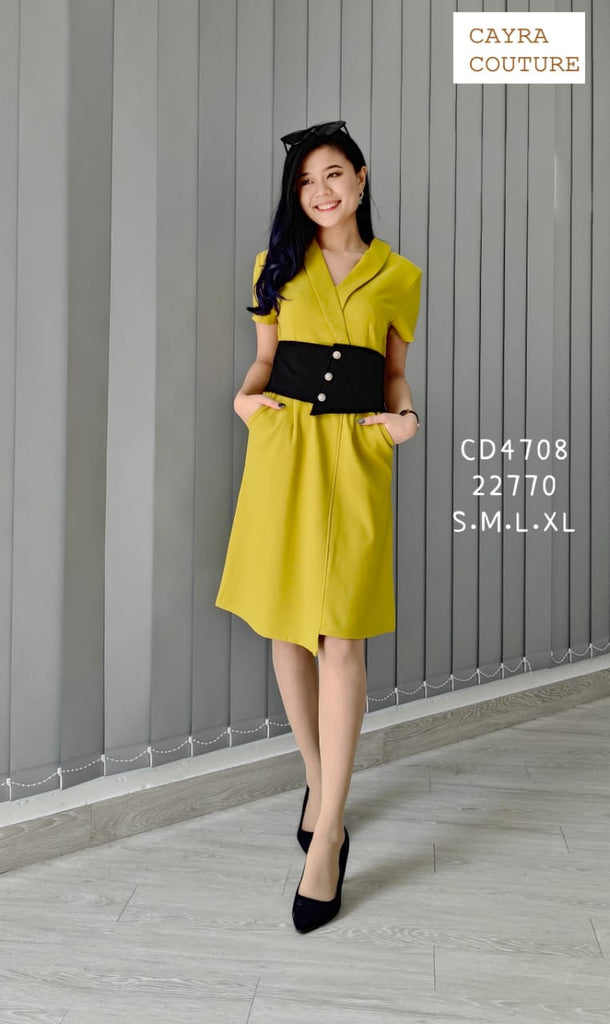 Premium OL Dress 端庄显瘦V领OL连身裙 (CR.4) CD4708/22770