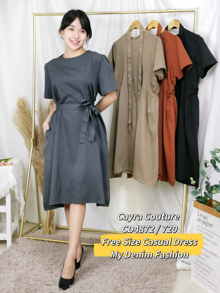 Premium Lady Dress 简约圆领宽松版连身裙  (CR.3) CD4872/720