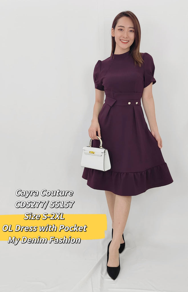 Premium OL Dress 简约显瘦高领OL连身裙 (CR.5) CD5277/55157
