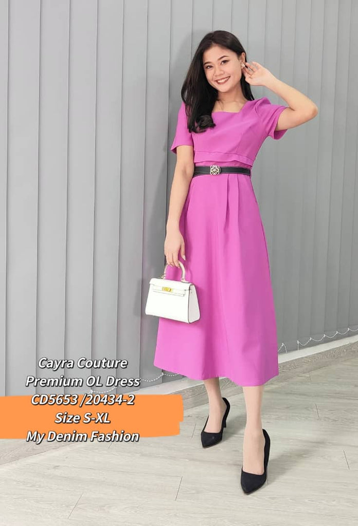Premium OL Dress 简约纯色显瘦OL连身裙 (CR.4) CD5653/20434-2