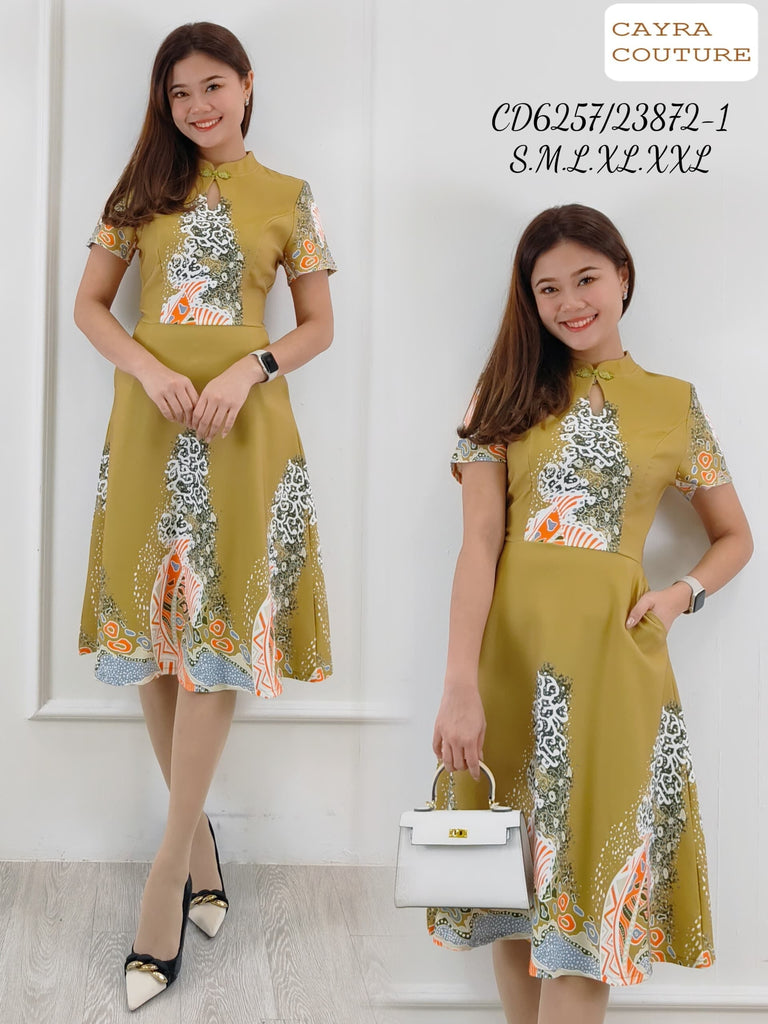 Premium Turtle Neck Batik Cheongsam 高品巴迪高领短袖旗袍 (CR.4) CD6257/23872-1