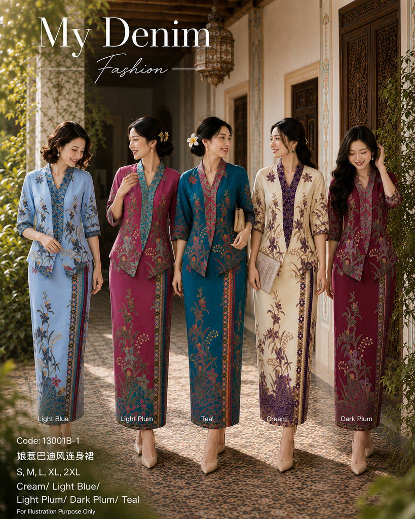 (Preorder)Premium Nyonya Batik OL Dress (预购)娘惹巴迪风OL连衣裙 (ME) 13001B-1