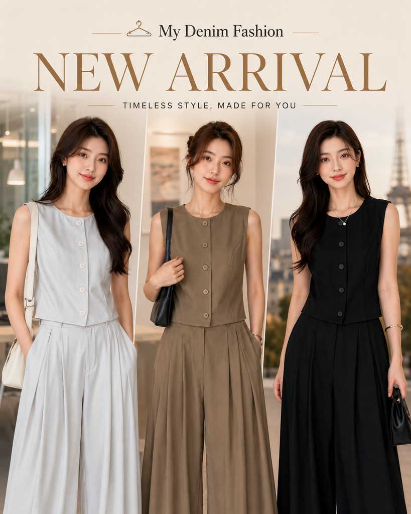 Premium Vest Long Pants Casual Set 极简马甲长裤套装 (CH) 2997
